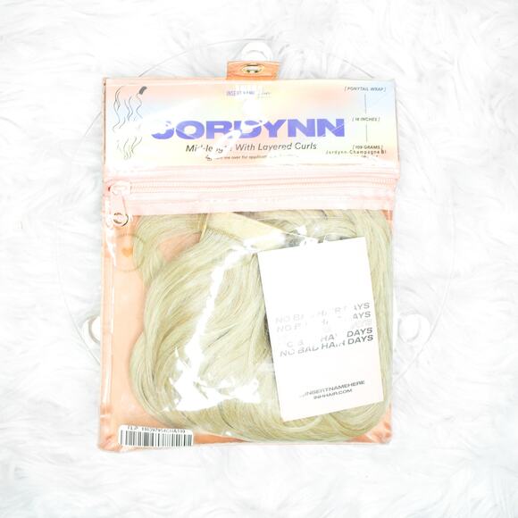 INH Hair Jordynn Pony Tail Wrap Champagne Blonde Mid Length Layered Curls 18 in - Picture 4 of 7